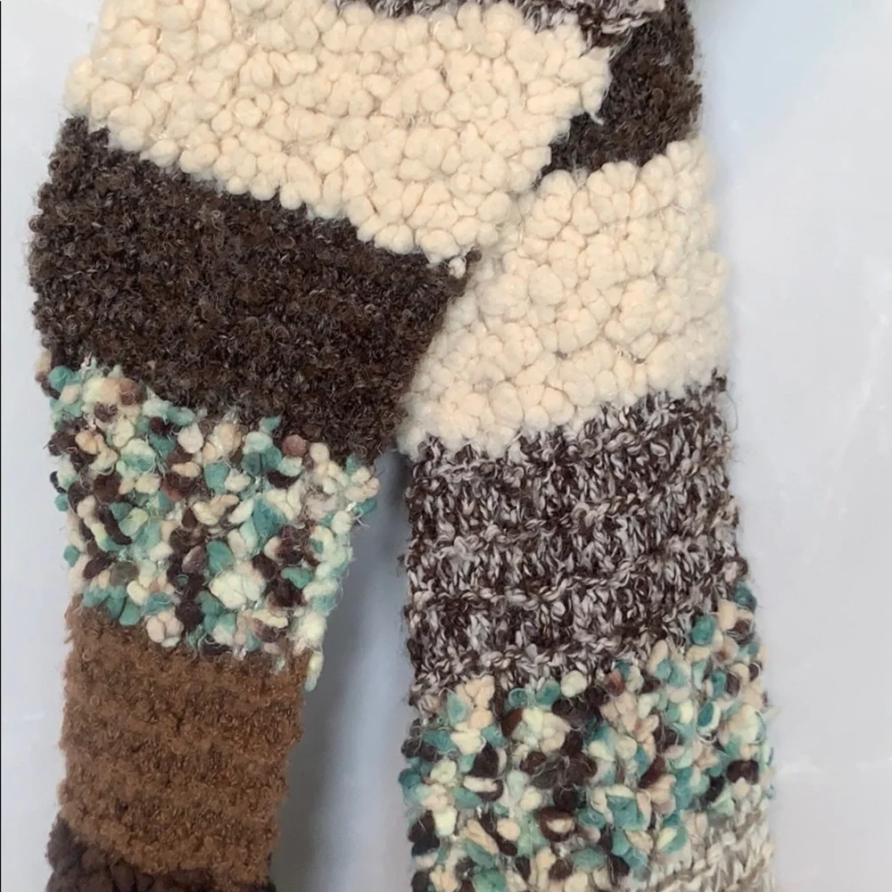 Textured Fashion Woven Winter Scarf Multicolor